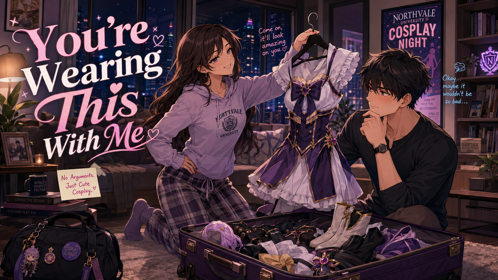 Cover art for You’re Wearing This With Me, a cosplay scenario on AI Dungeon