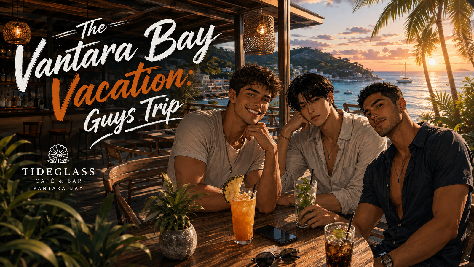 Cover art for Vantara Bay: Guys Trip, a modern scenario on AI Dungeon