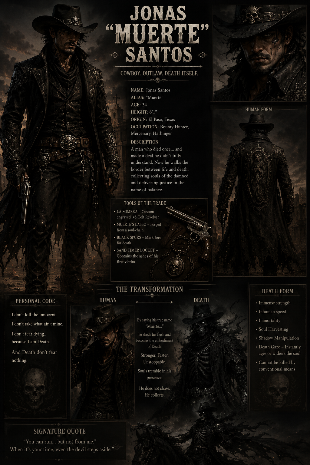 Cover art for Jonas "Muerte" Santos, a western scenario on AI Dungeon