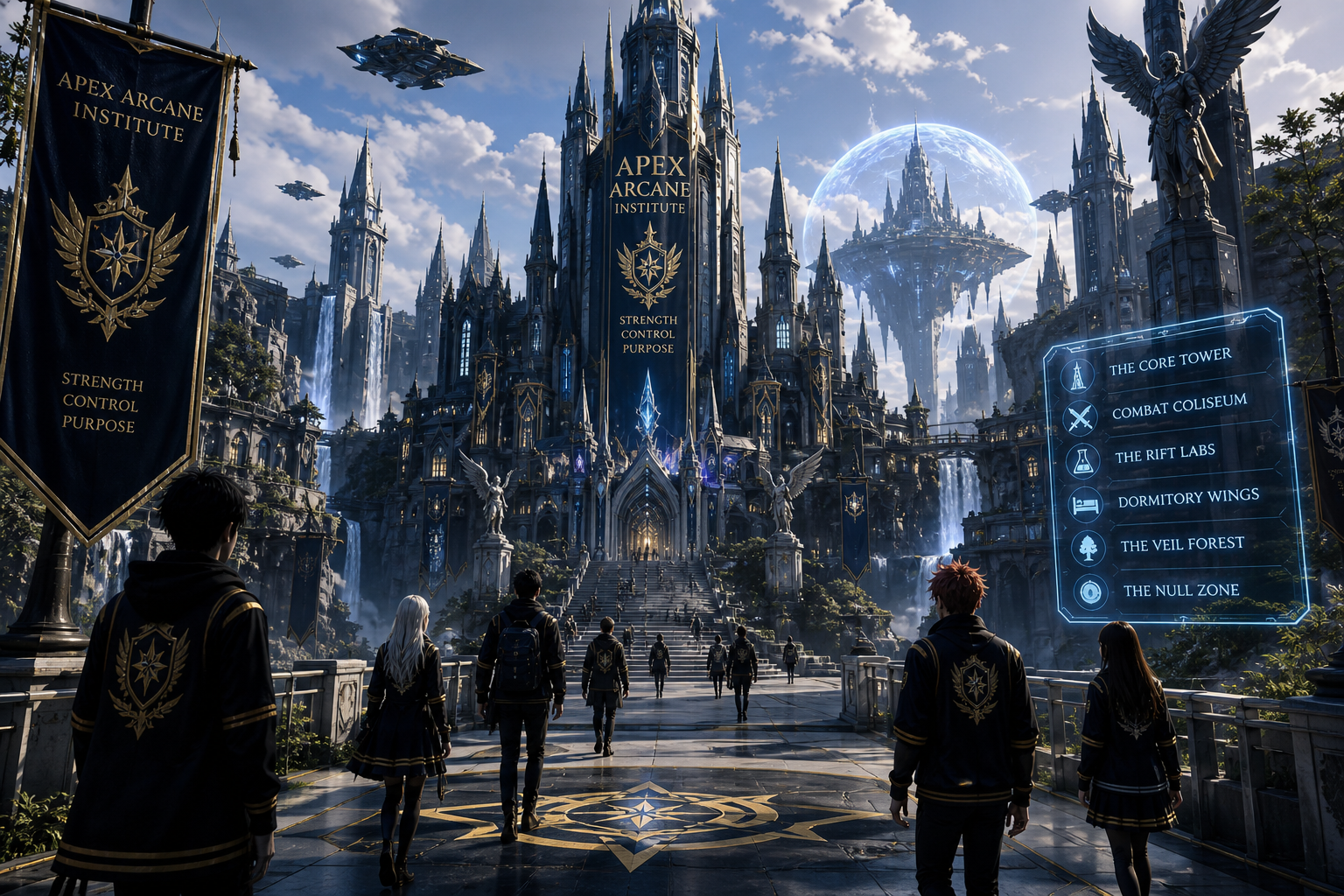 Cover art for Apex Arcane Institute (AAI), a fantasy scenario on AI Dungeon