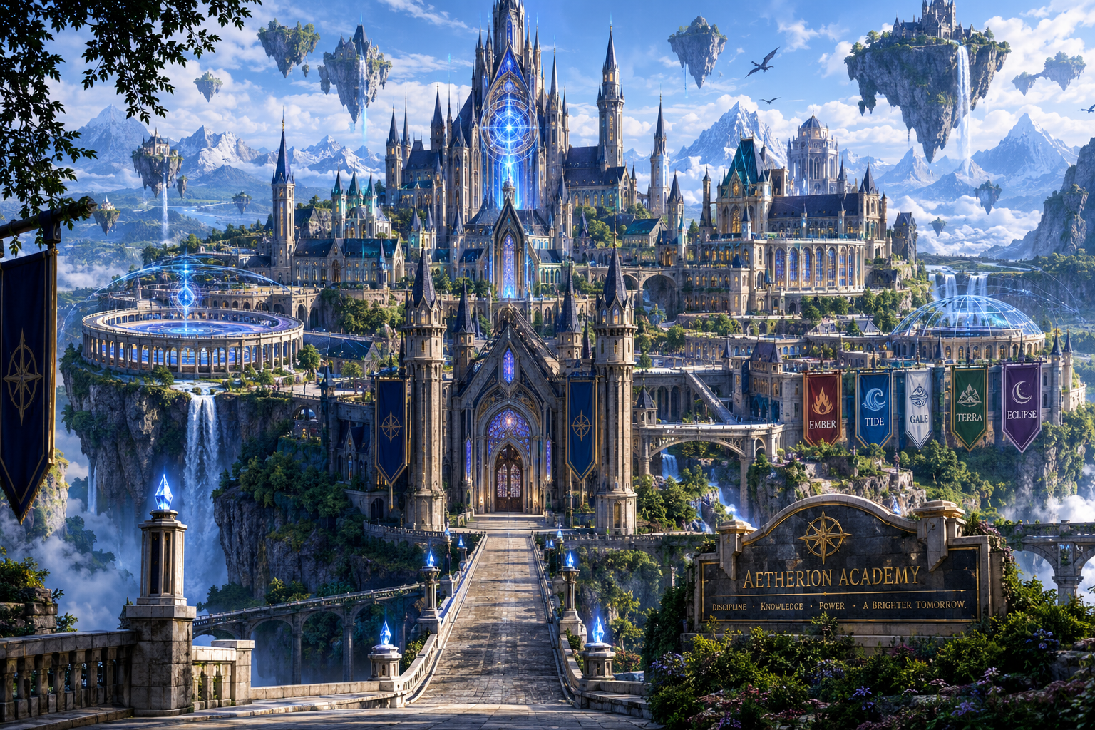 Cover art for Luminara Academy, a fantasy scenario on AI Dungeon