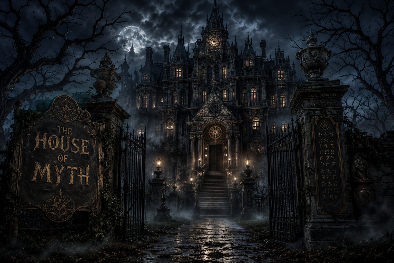 Cover art for The House of Myth, a fantasy scenario on AI Dungeon