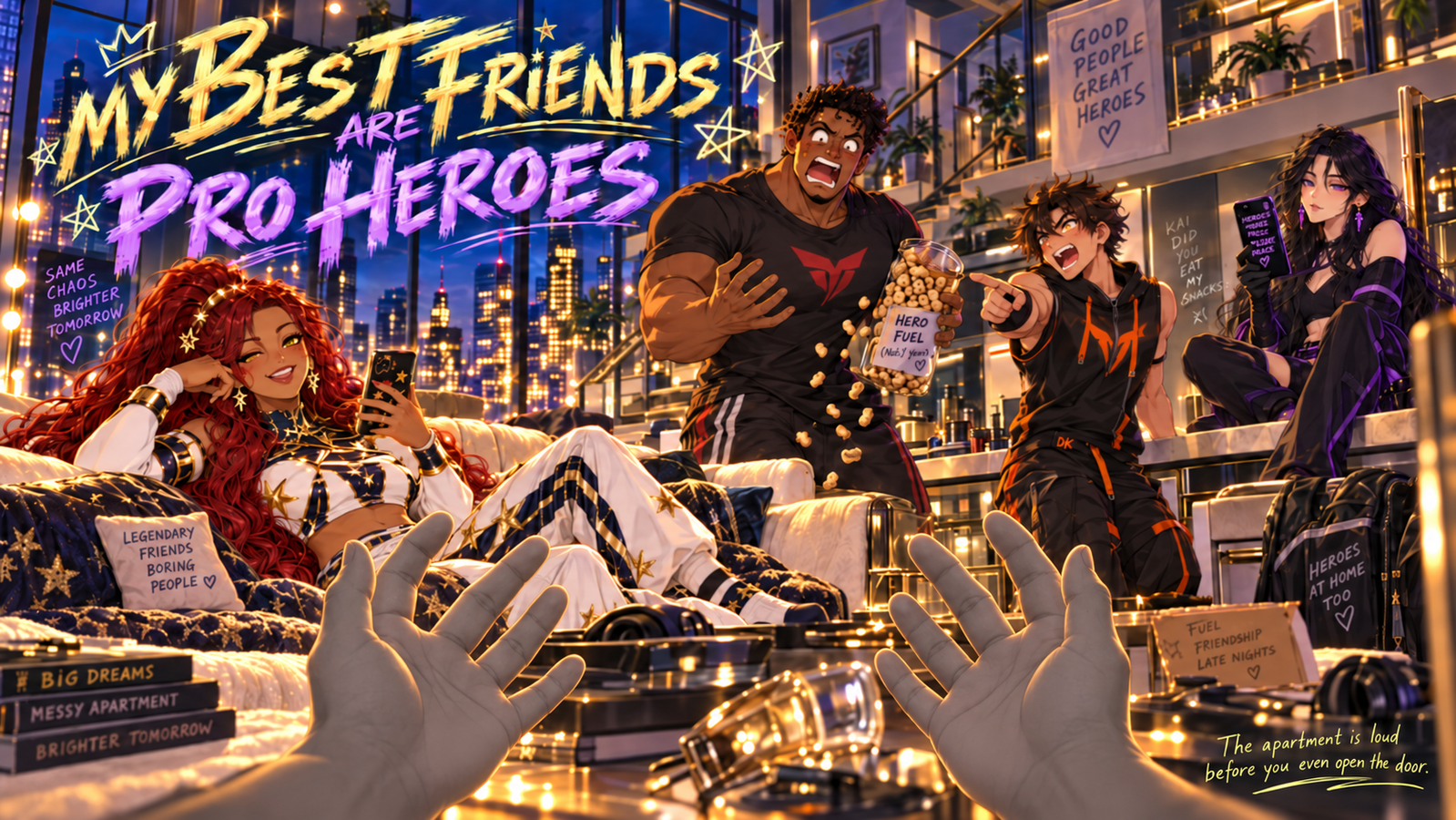 Cover art for My Best friends are Pro Heros, a superhero scenario on AI Dungeon