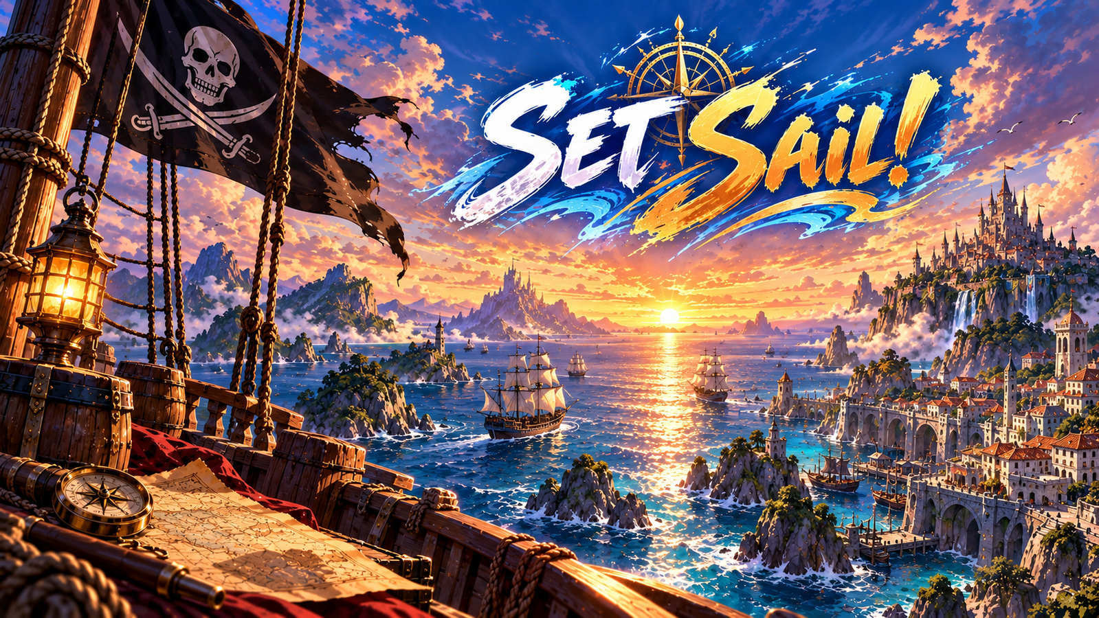 Cover art for Set Sail!, a pirates scenario on AI Dungeon