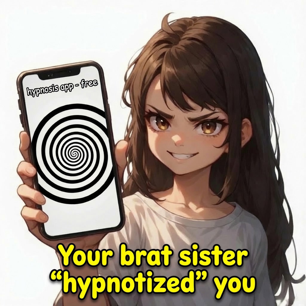 Cover art for Your brat sister "hypnotized" you, a hypnosis scenario on AI Dungeon