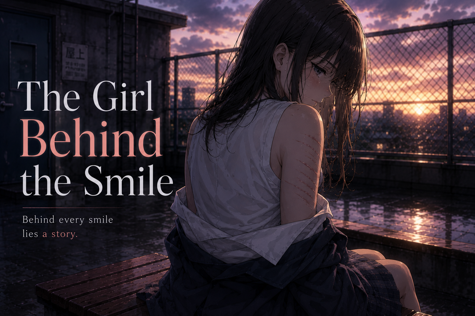 Cover art for The Girl Behind the Smile, a tragic scenario on AI Dungeon