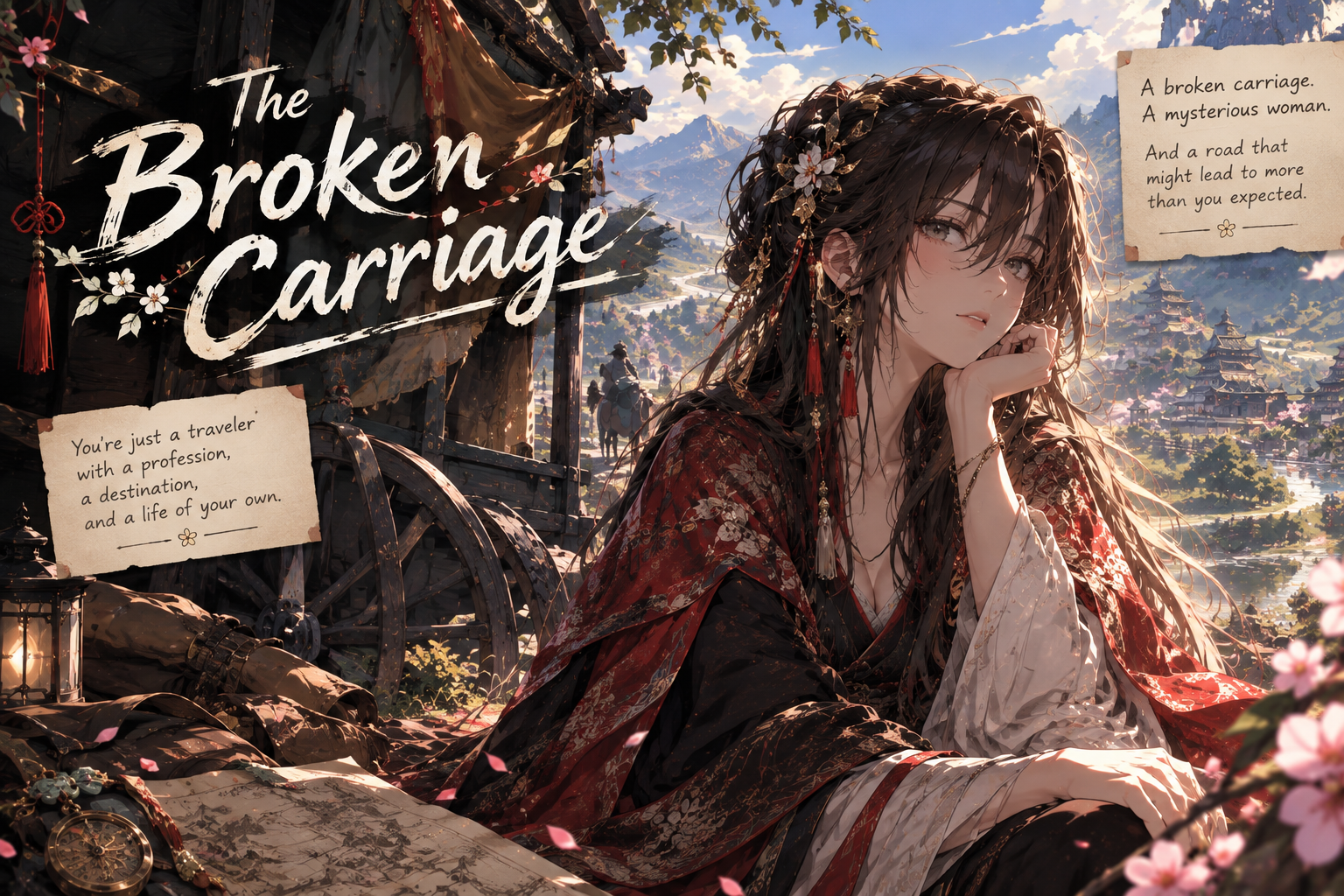 Cover art for The Broken Carriage, a medieval asia scenario on AI Dungeon