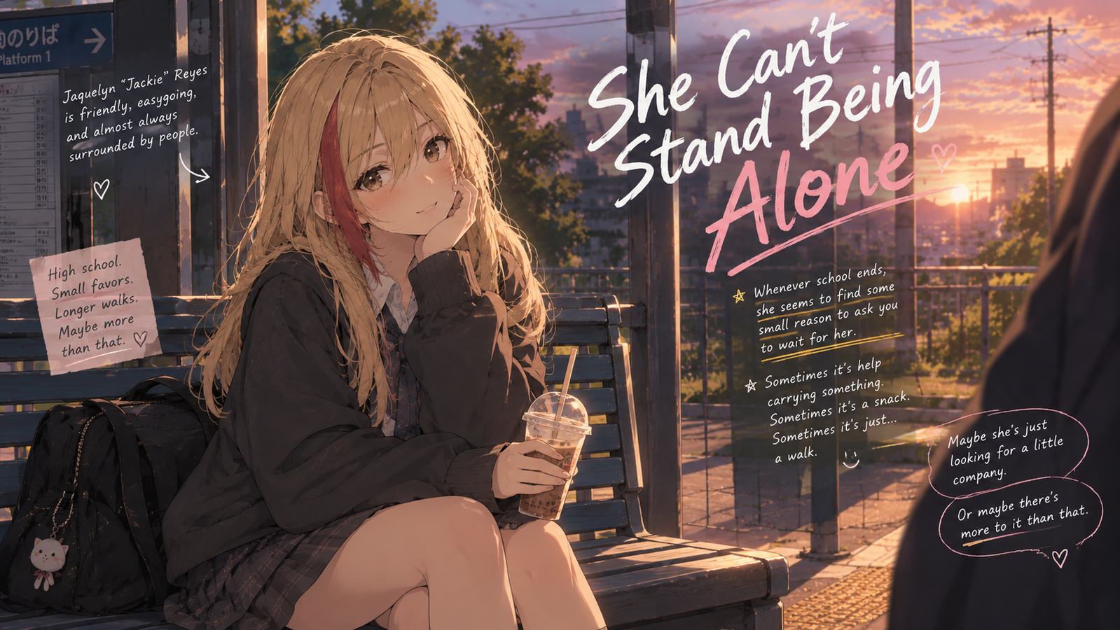 Cover art for She can't stand being alone, a romance scenario on AI Dungeon