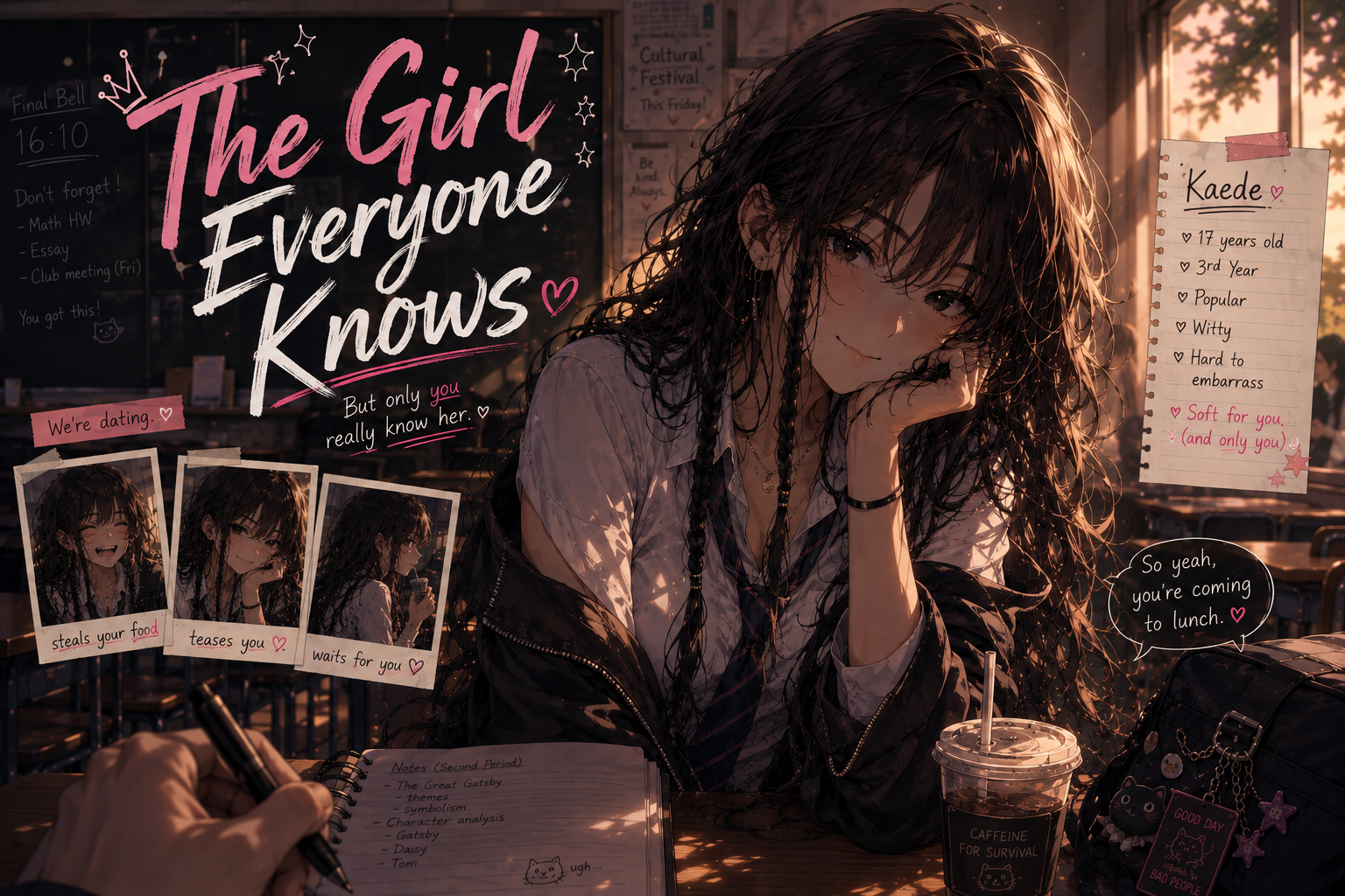 Cover art for The Girl Everyone Knows, a romance scenario on AI Dungeon