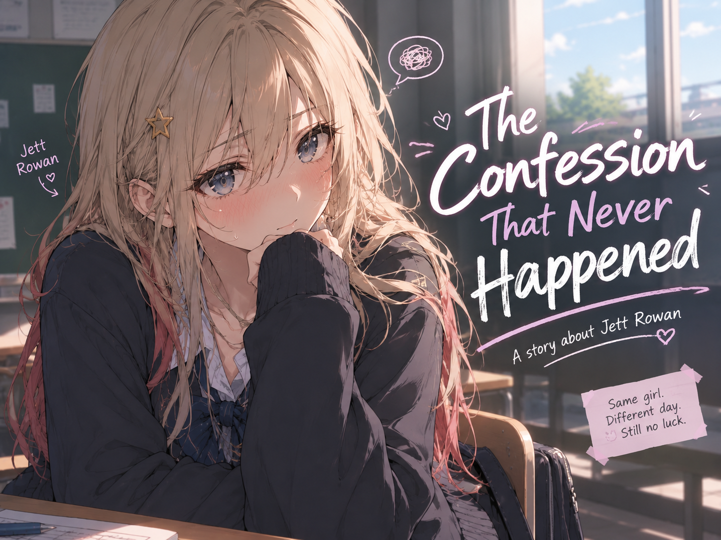 Cover art for The Confession That Never Happened, a romance scenario on AI Dungeon