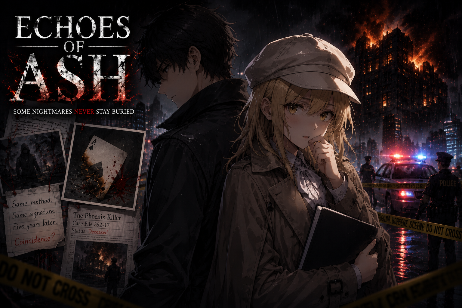 Cover art for Echoes of Ash, a romance scenario on AI Dungeon