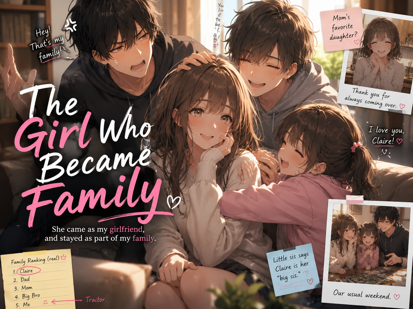 Cover art for The Girl Who Became Family, a romance scenario on AI Dungeon
