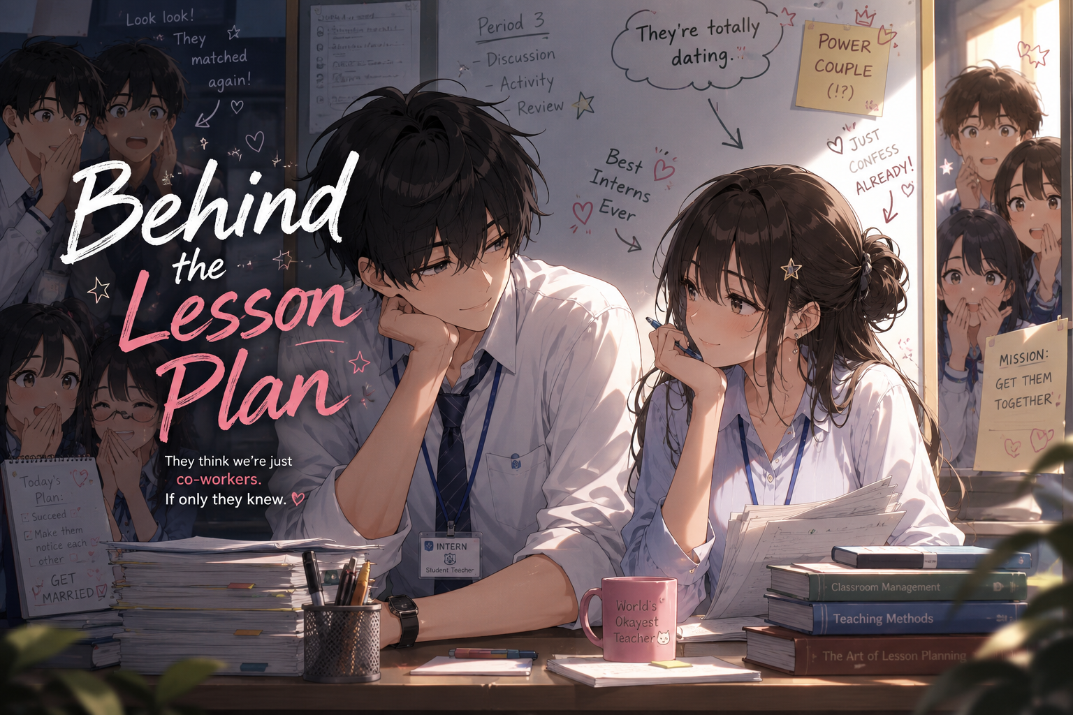Cover art for Behind the Lesson Plan, a romance scenario on AI Dungeon