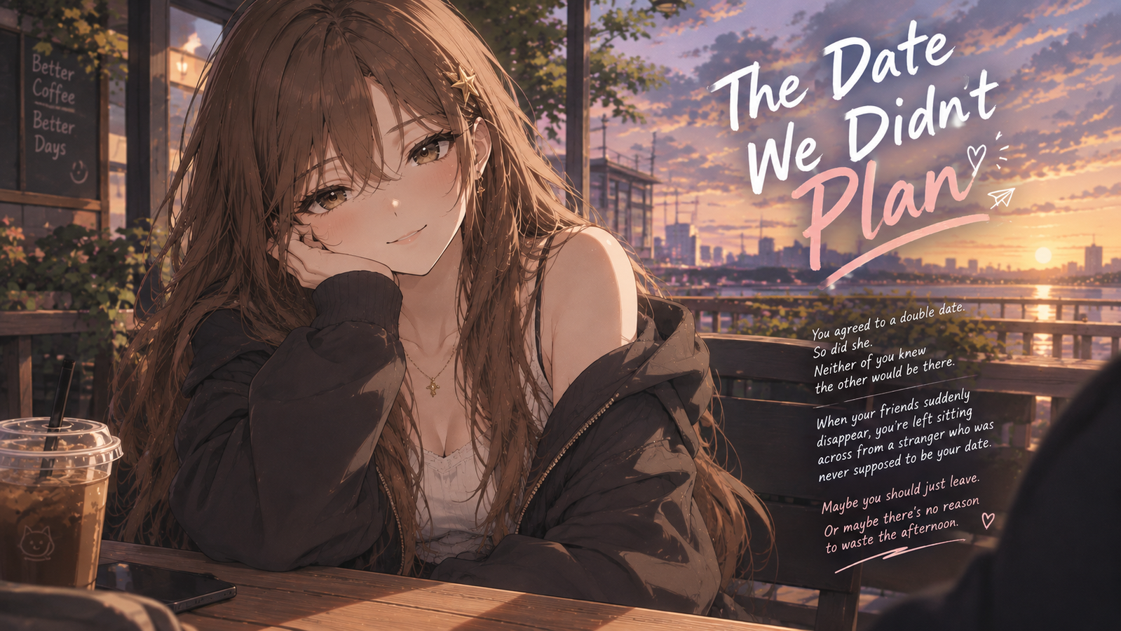 Cover art for The Date We Didn't Plan, a romance scenario on AI Dungeon