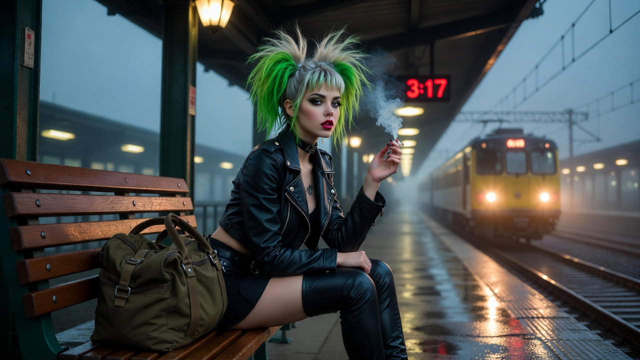Cover art for When Art is Flying: Smoke, Leather & Jet Fuel, a punk scenario on AI Dungeon