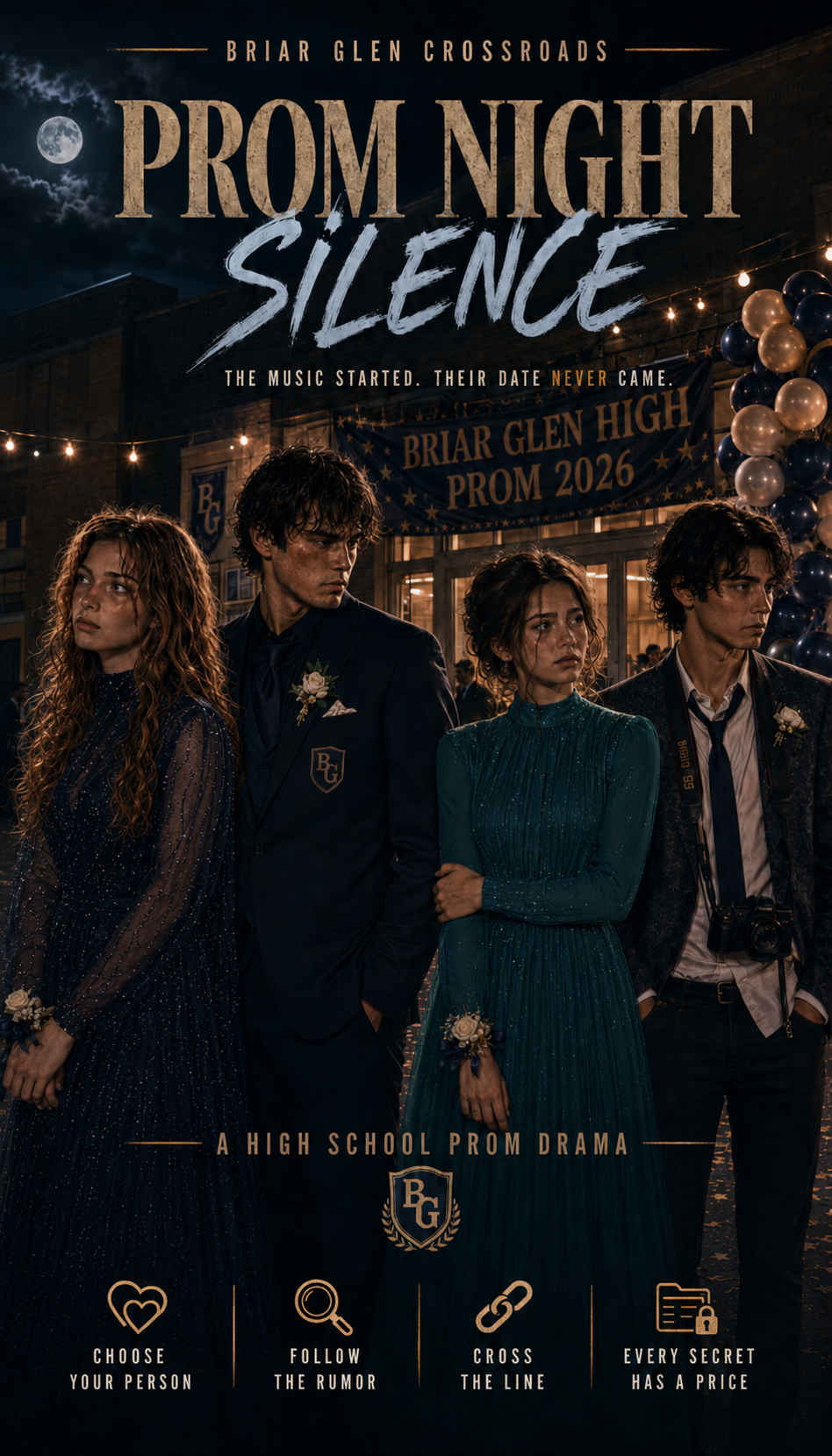 Cover art for Prom Night Silence, a home scenario on AI Dungeon