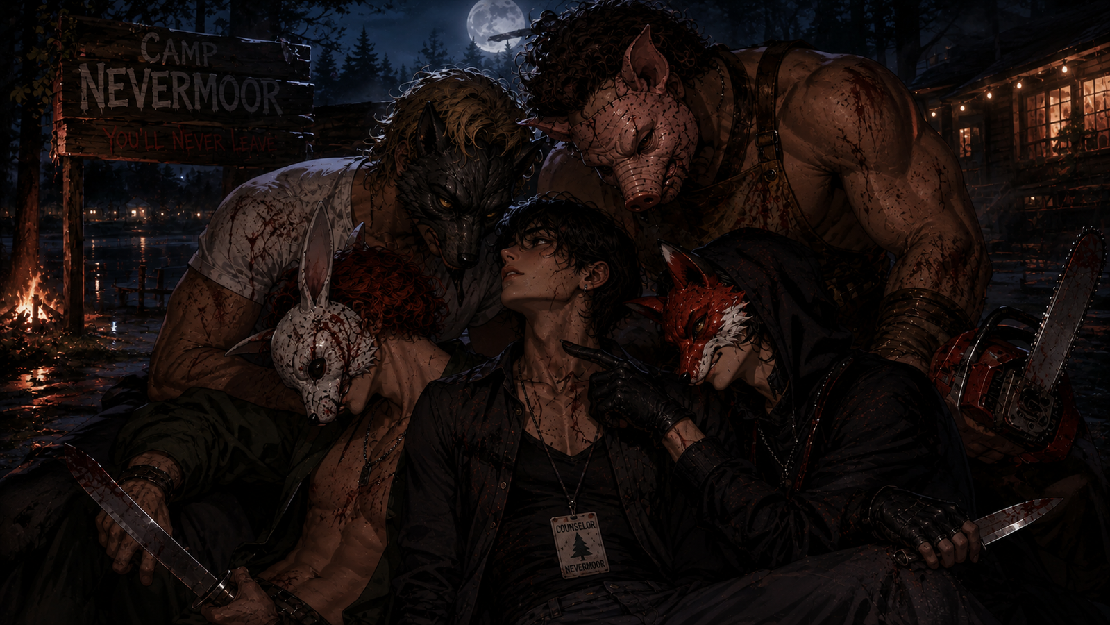 Cover art for DEADHEART: A SLASHER ROMANCE, a romance scenario on AI Dungeon