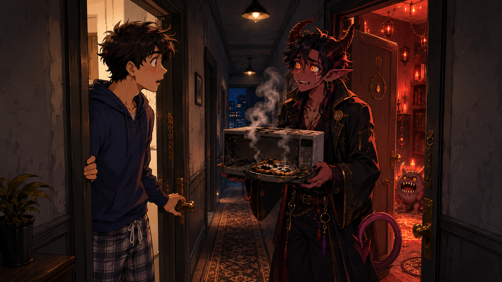 Cover art for The Demon in Apartment 4B, a demon scenario on AI Dungeon
