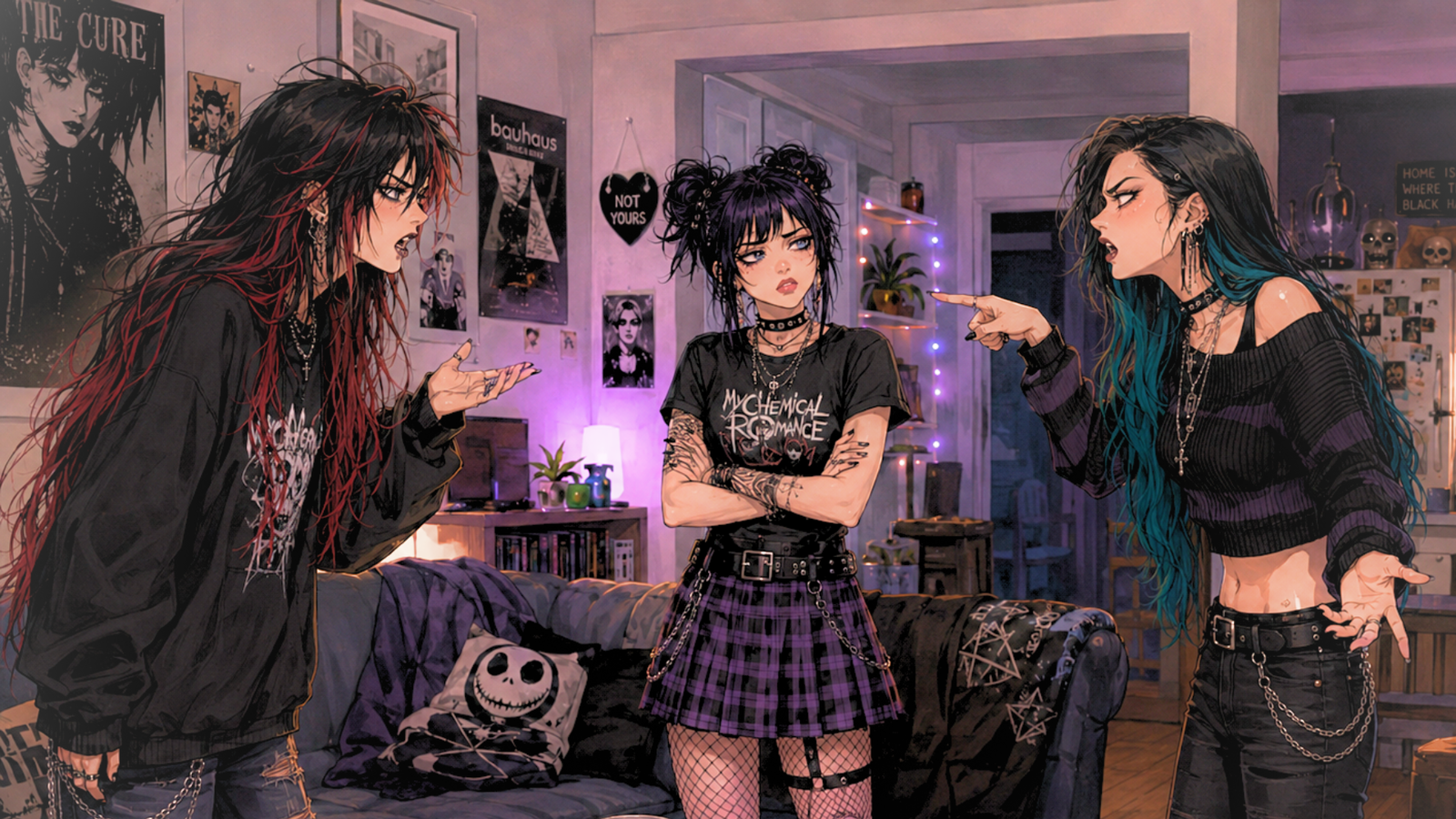 Cover art for Love, Spite & Eyeliner, a romance scenario on AI Dungeon