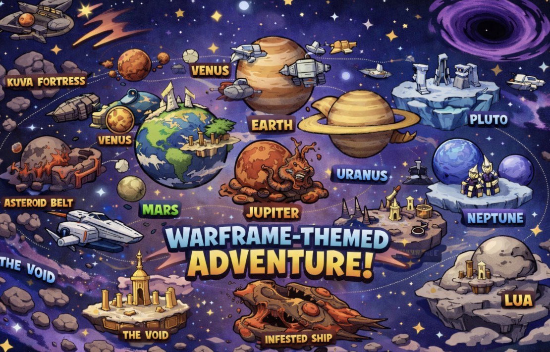Cover art for Warframe-Themed Adventure 🌌🪐🔮, a warframe scenario on AI Dungeon