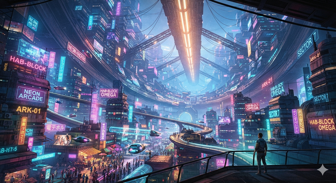 Cover art for Ark-01: Neon Horizon, a sci fi scenario on AI Dungeon
