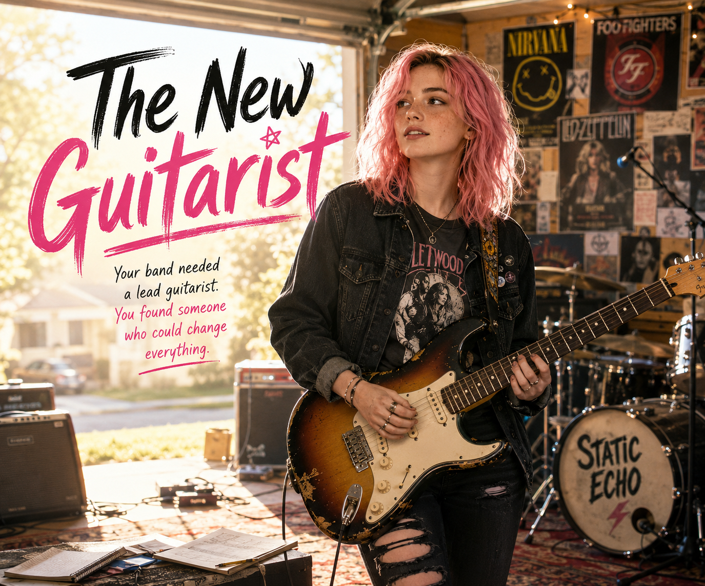 Cover art for The New Guitarist, an inner self scenario on AI Dungeon