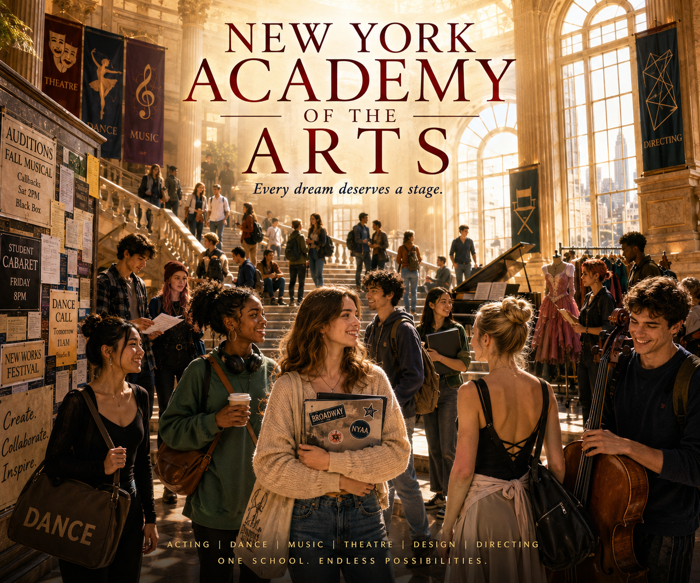Cover art for New York Academy of the Arts, an inner self scenario on AI Dungeon