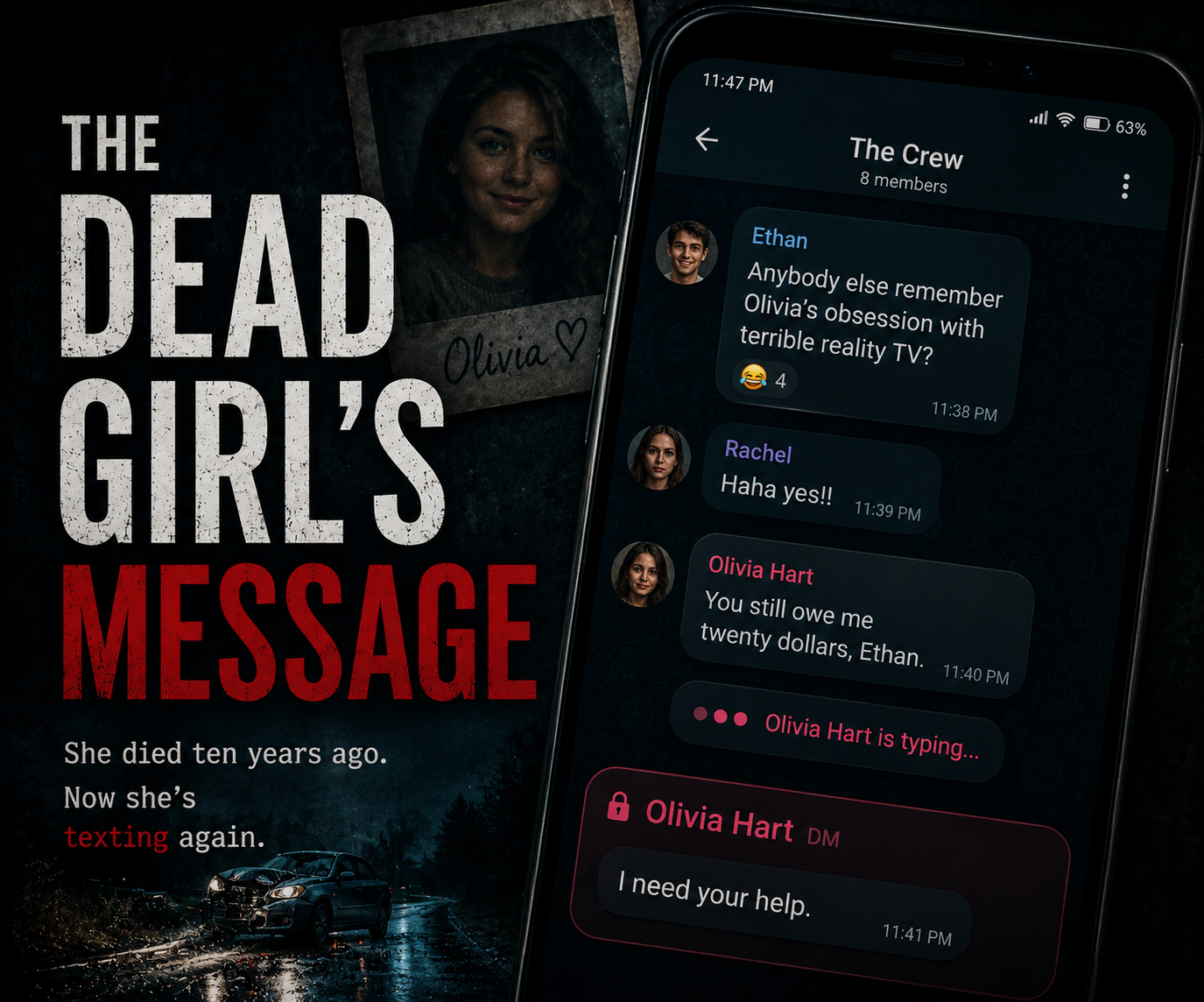 Cover art for The Dead Girl's Message, an inner self scenario on AI Dungeon