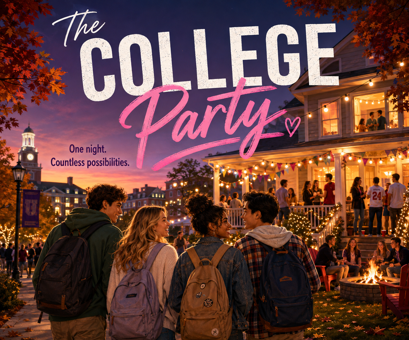 Cover art for The College Party, an inner self scenario on AI Dungeon