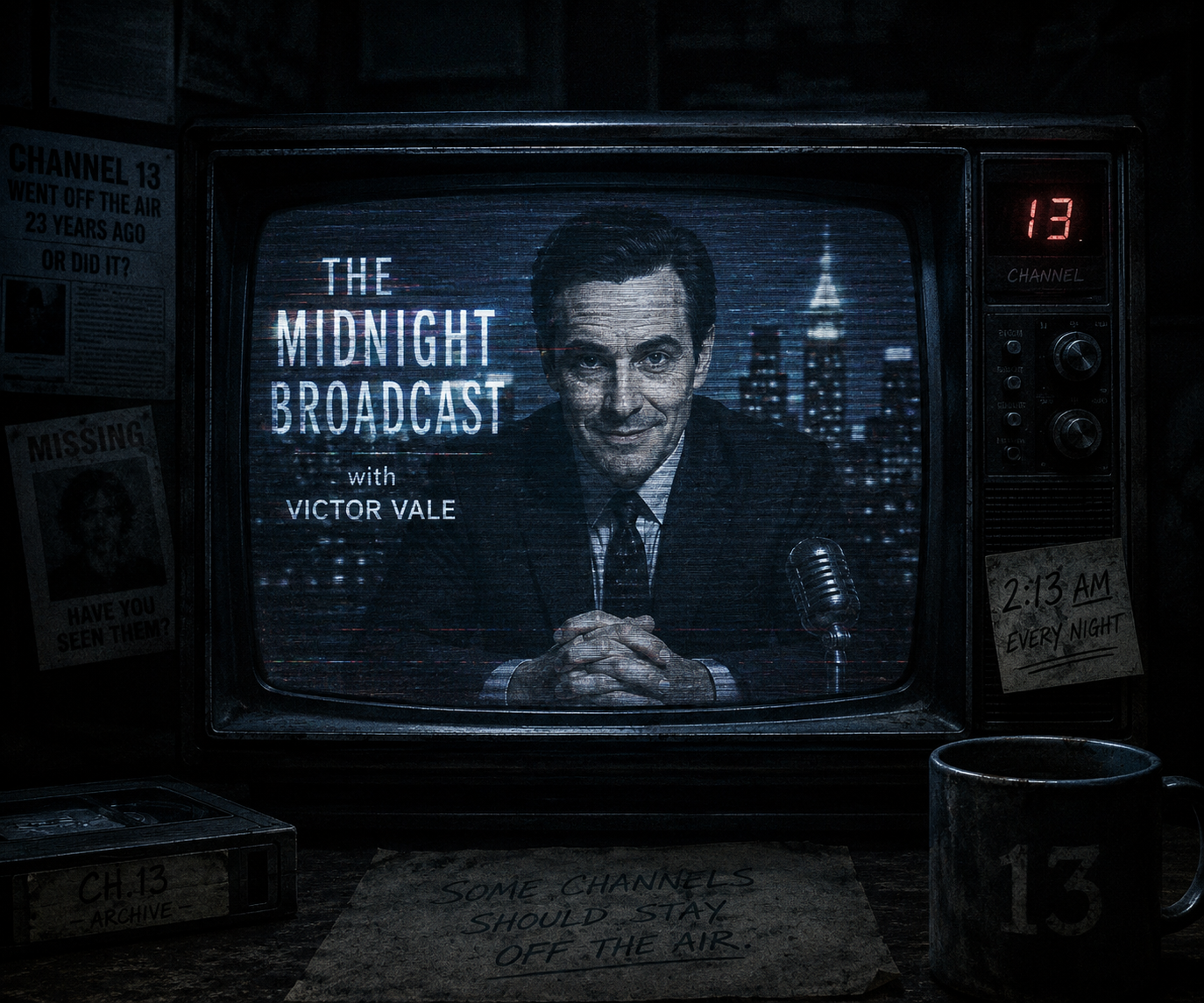 Cover art for The Midnight Broadcast, an inner self scenario on AI Dungeon