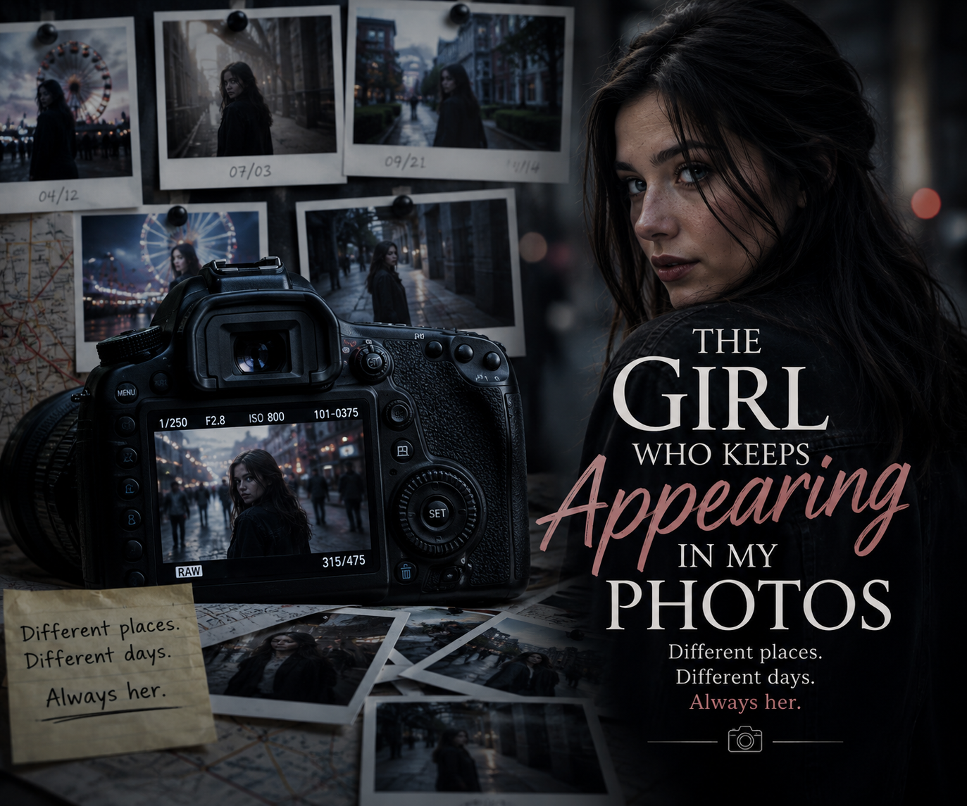Cover art for The Girl Who Keeps Appearing in My Photos, an inner self scenario on AI Dungeon