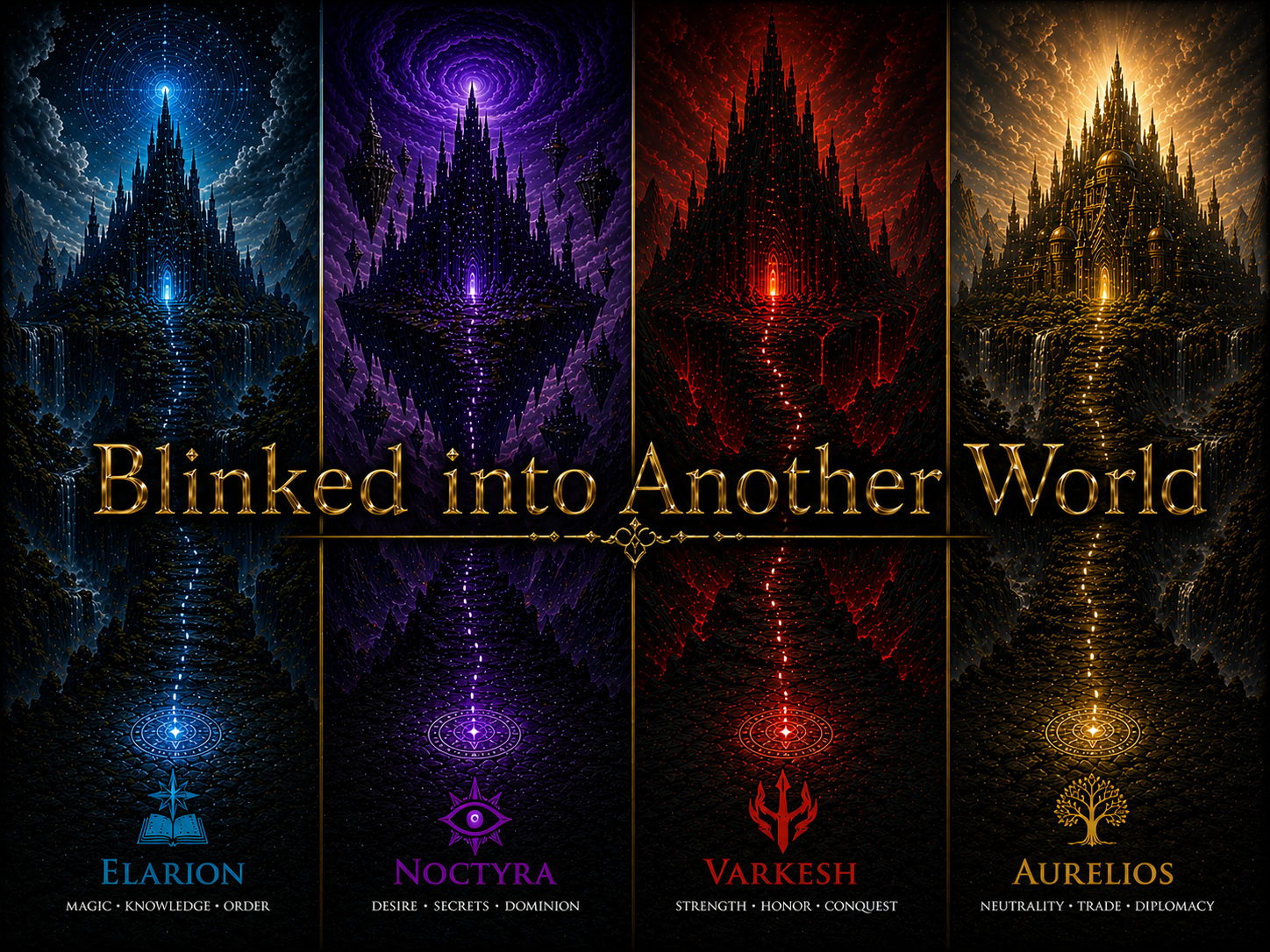 Cover art for Blinked Into Another World v0.8, a magic scenario on AI Dungeon