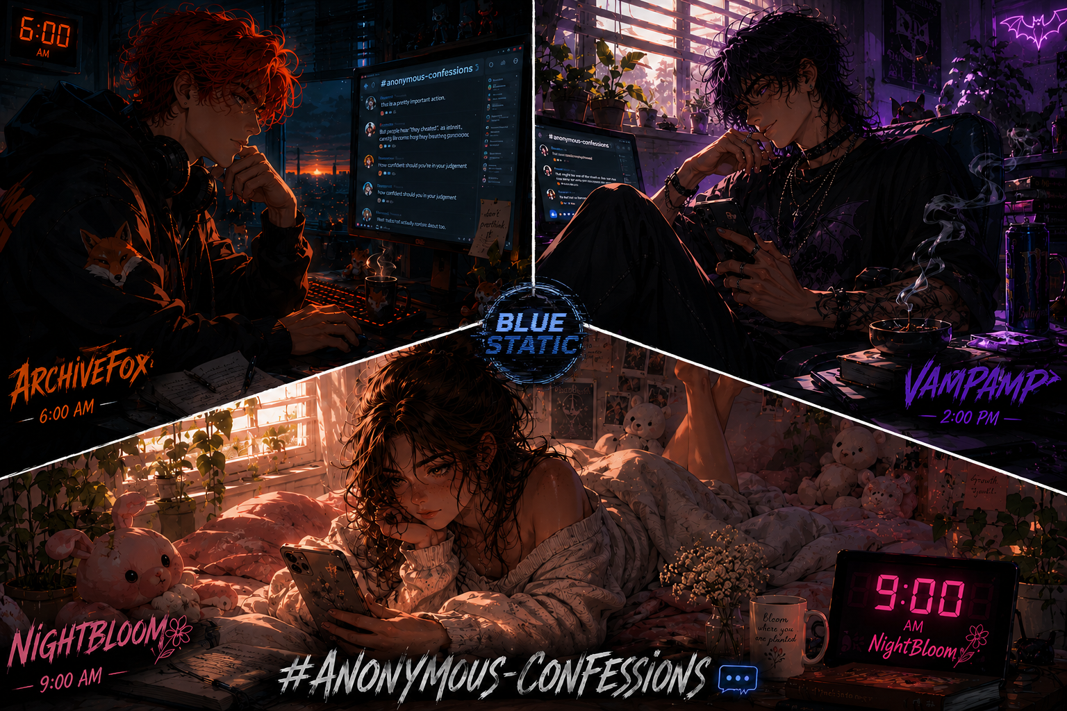 Cover art for #anonymous-confessions, an innerself scenario on AI Dungeon