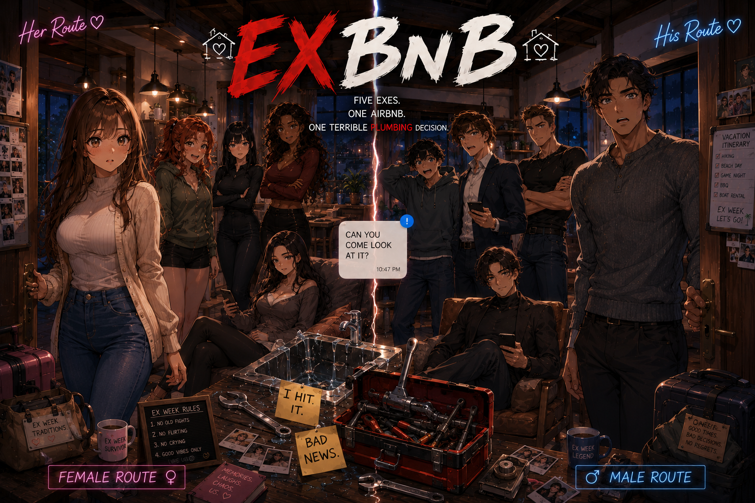 Cover art for EXbnb : Annual Ex-Vacation , a magic scenario on AI Dungeon
