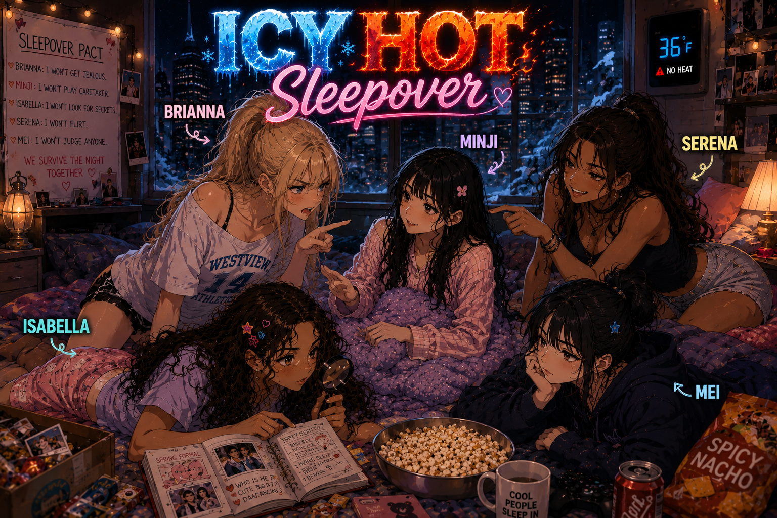 Cover art for Icy Hot Sleepover , an innerself scenario on AI Dungeon