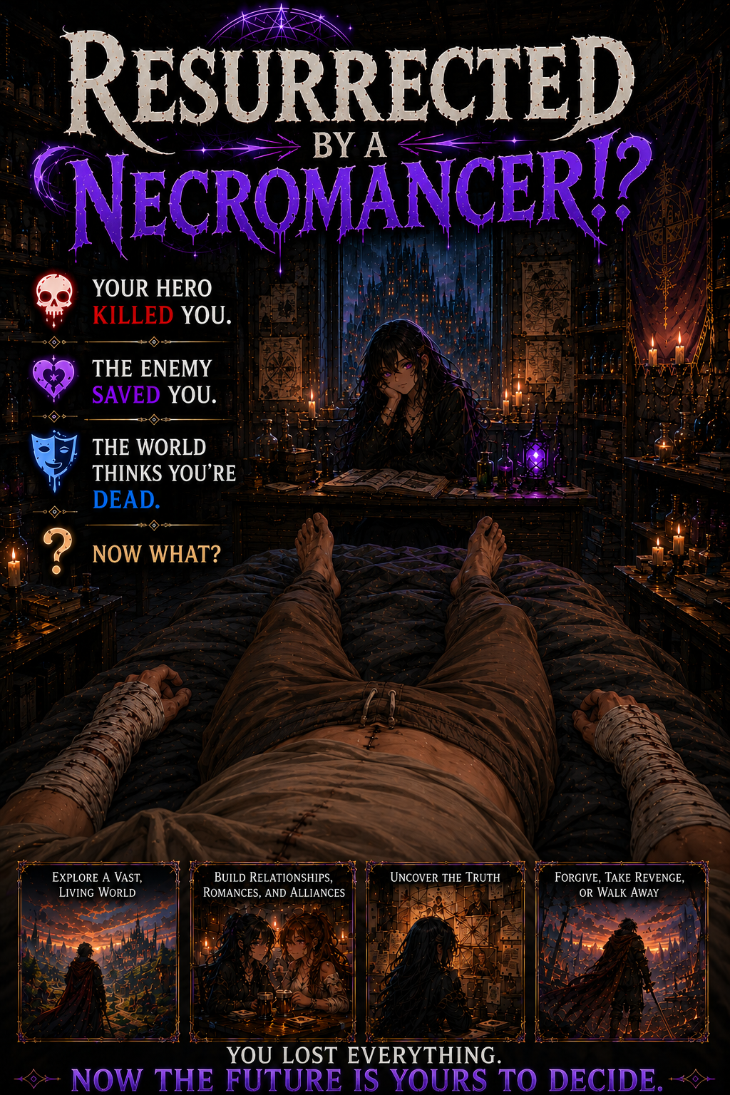 Cover art for Resurrected by a Necromancer!?, a magic scenario on AI Dungeon
