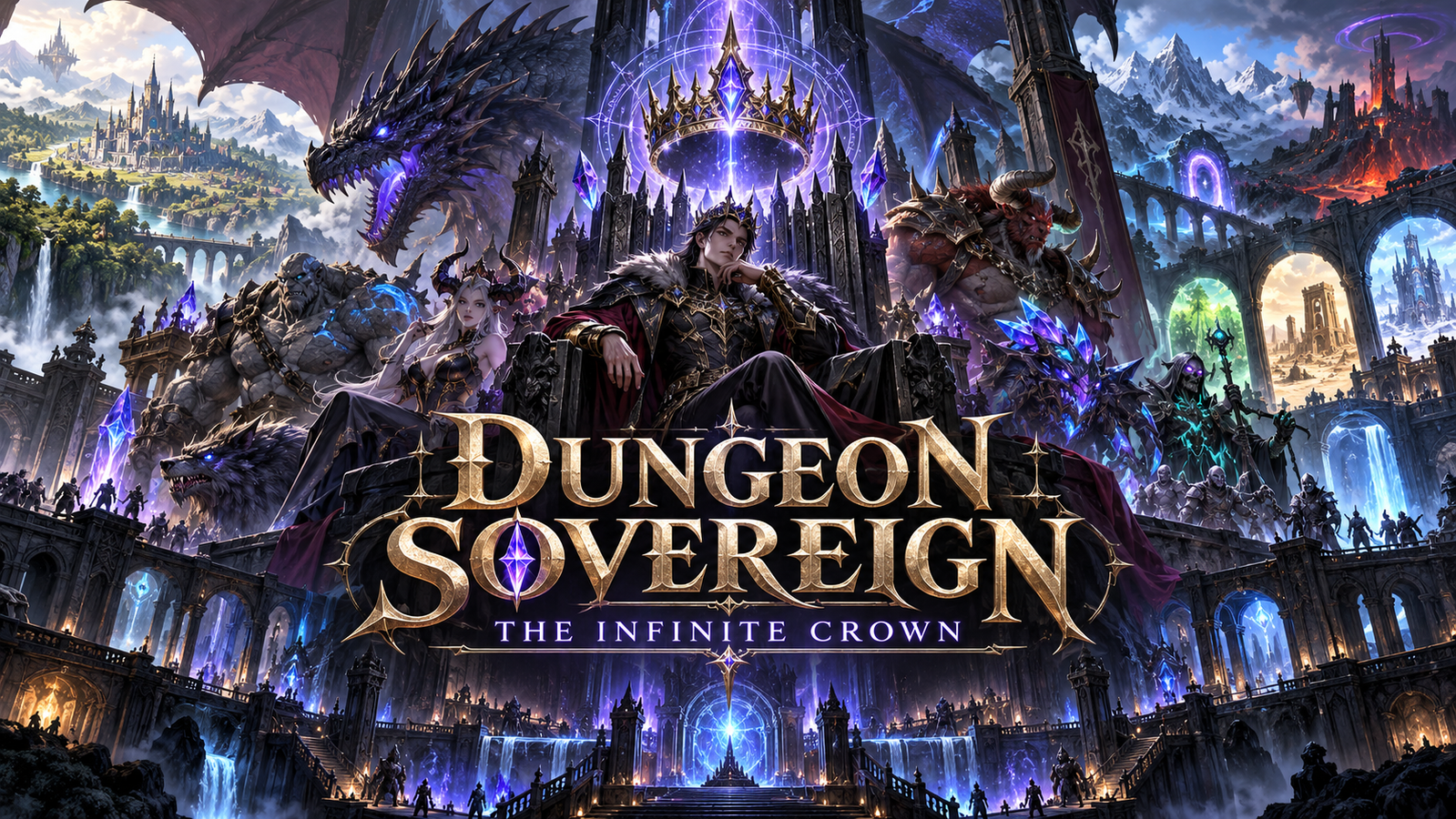 Cover art for 👑 DUNGEON SOVEREIGN: THE INFINITE CROWN, a fantasy scenario on AI Dungeon