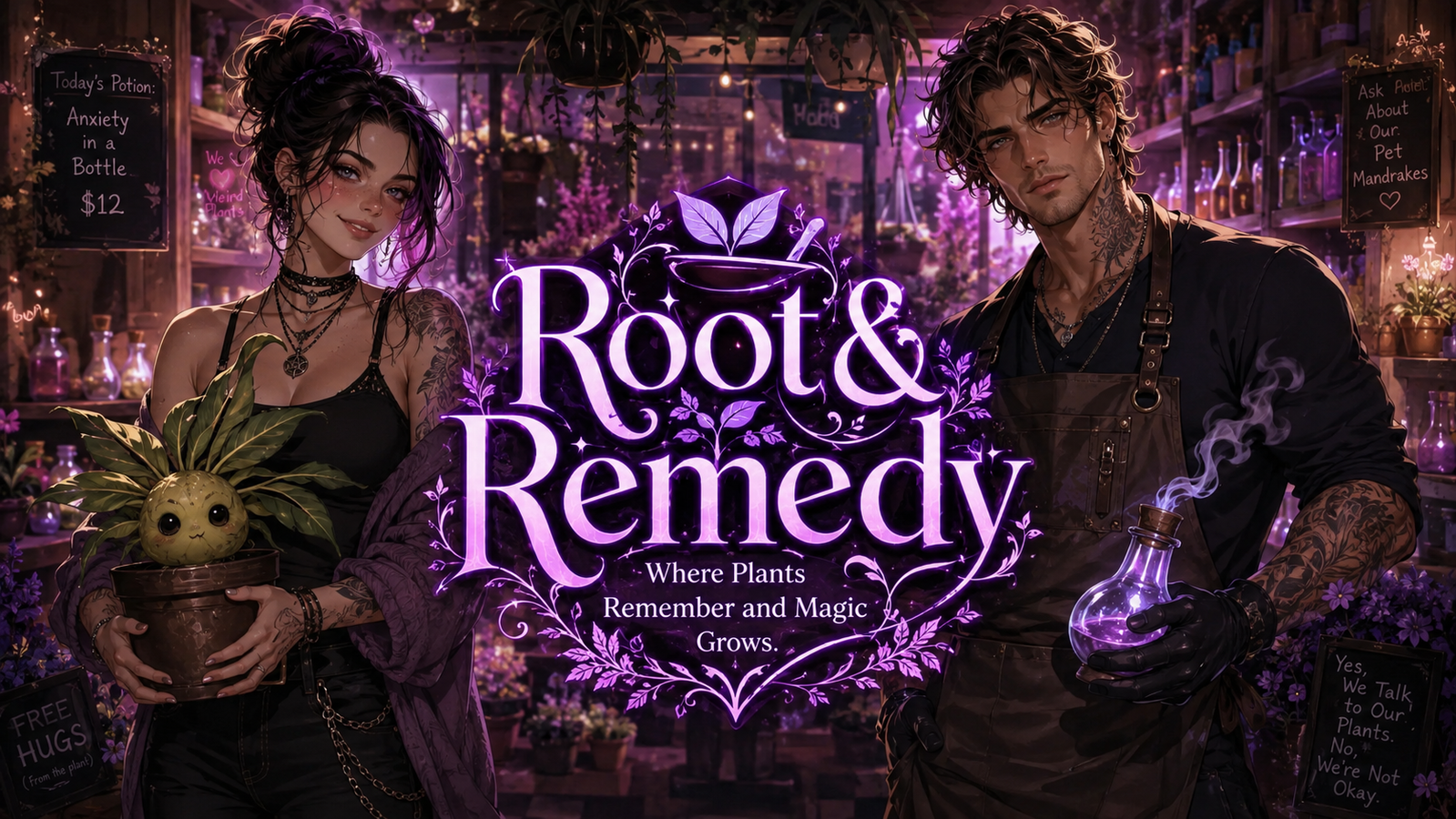 Cover art for Roots and Remedy, a magic scenario on AI Dungeon