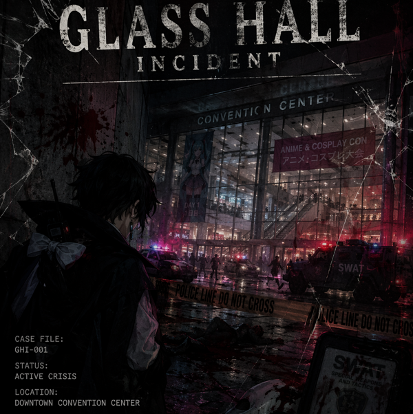 Cover art for Glass Hall Incident, a violence scenario on AI Dungeon