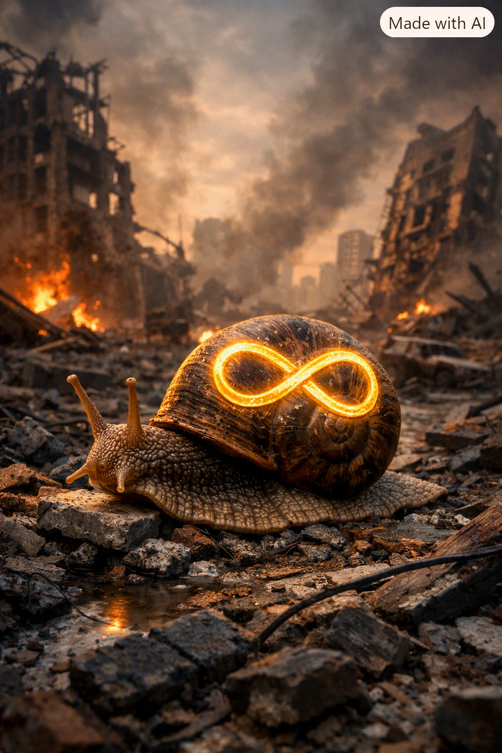 Cover art for The Immortal Snail, a challenge scenario on AI Dungeon