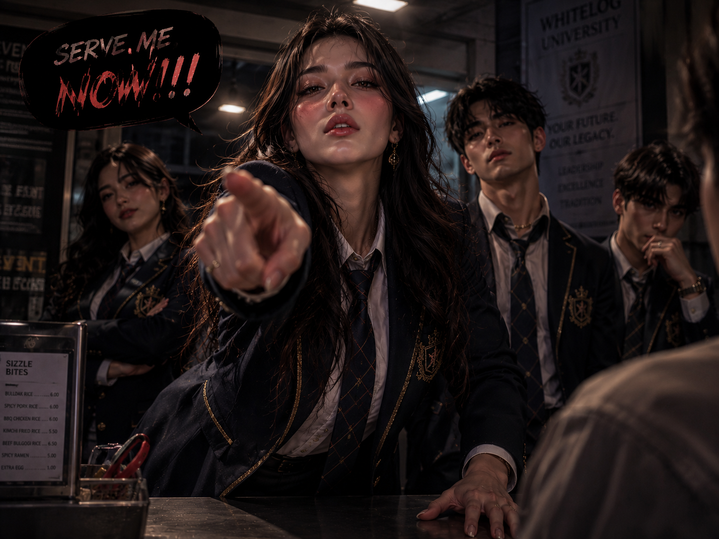 Cover art for Serve me, NOW!!!, a drama scenario on AI Dungeon