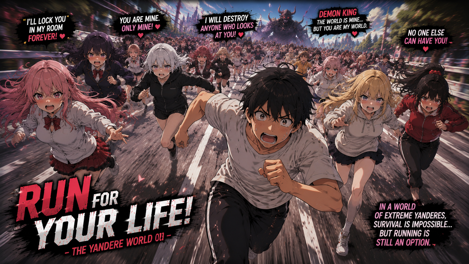 Cover art for RUNNNNN!!!!! , a fantasy scenario on AI Dungeon