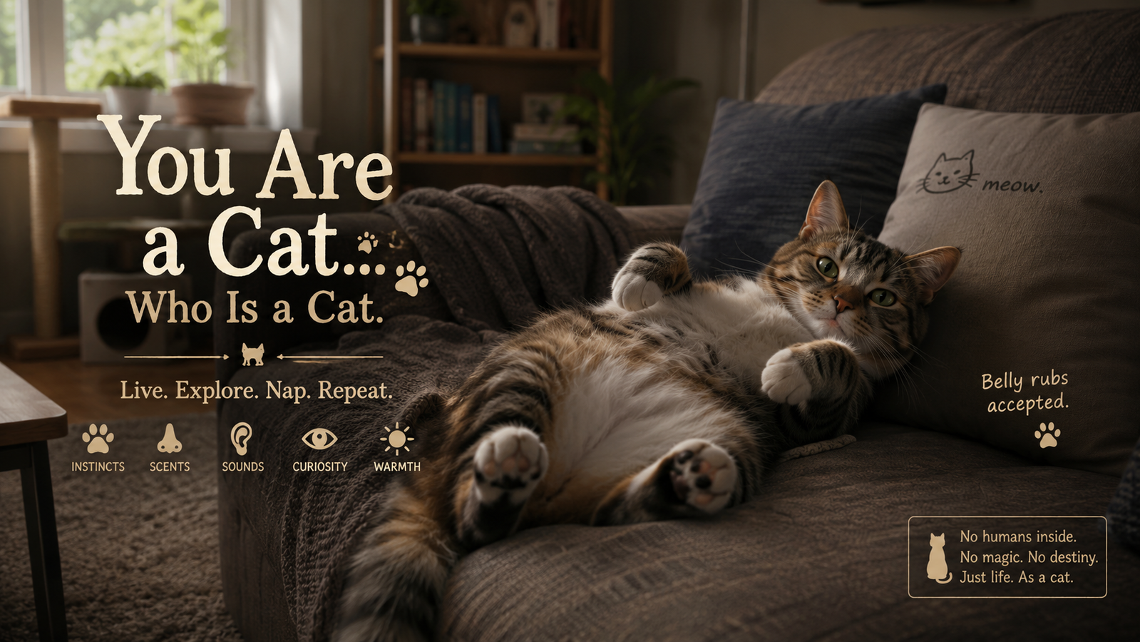 Cover art for You Are a Cat, Who Is a... Cat., a cat scenario on AI Dungeon