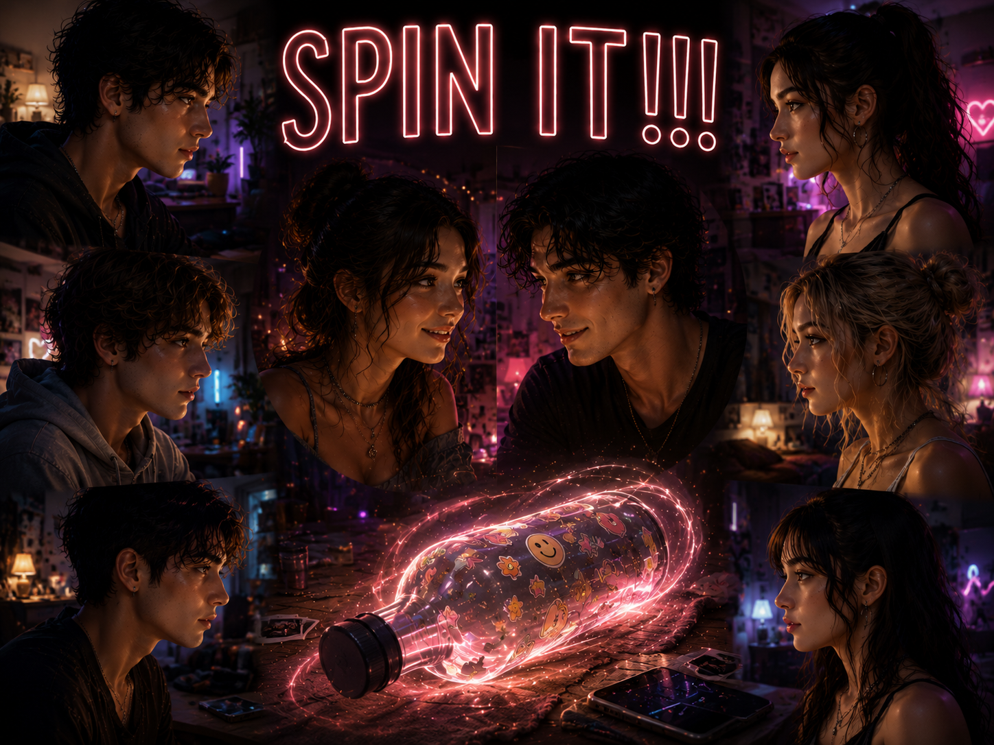 Cover art for LET'S GET IT GOING!!! 🥳 🎉 🍾 SPIN IT, a spin the bottle scenario on AI Dungeon