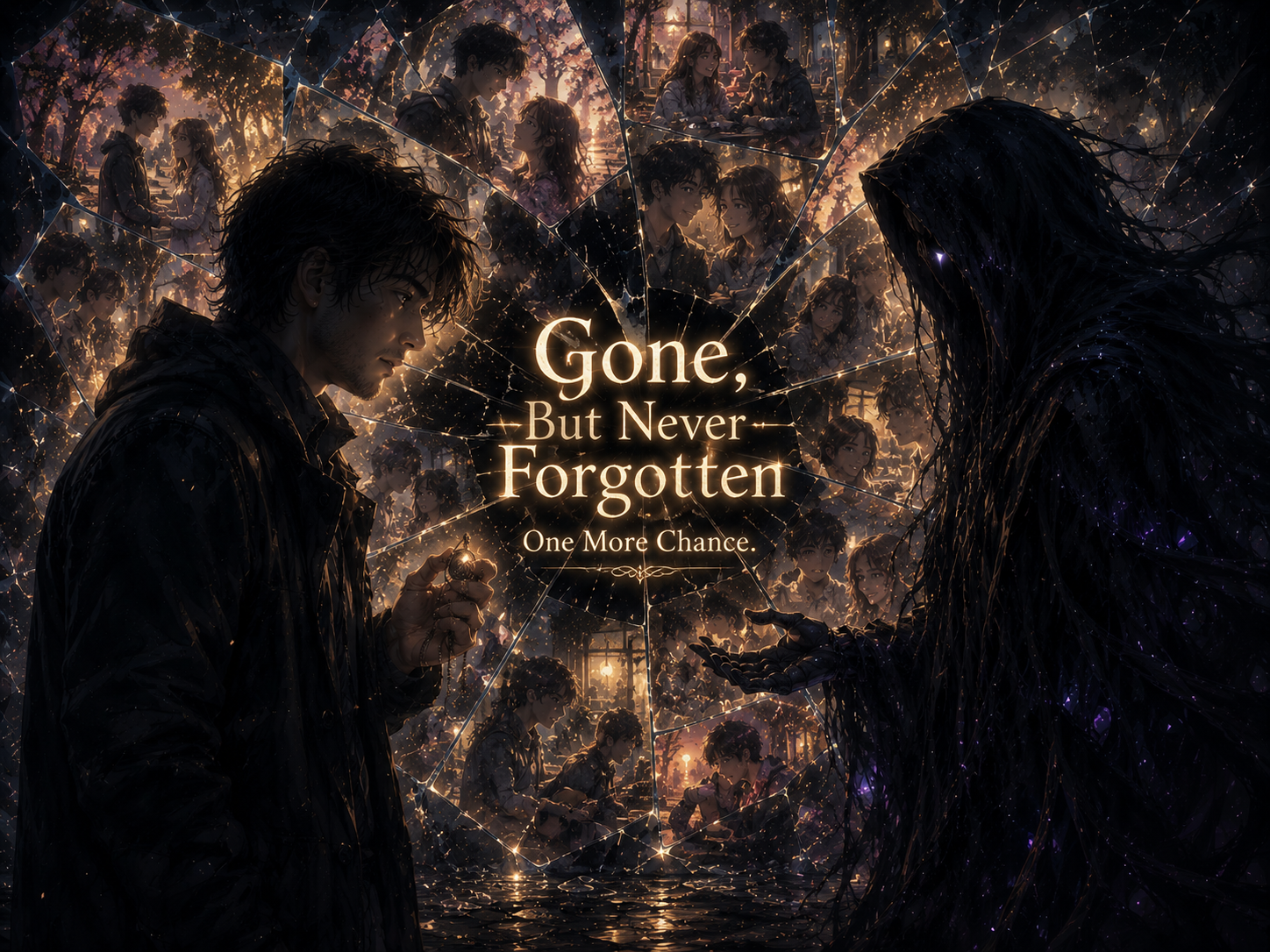 Cover art for 𝒢𝑜𝓃𝑒, 𝐵𝓊𝓉 𝒩𝑒𝓋𝑒𝓇 𝐹𝑜𝓇𝑔𝑜𝓉𝓉𝑒𝓃 ✧ One More Chance ✧, a drama scenario on AI Dungeon