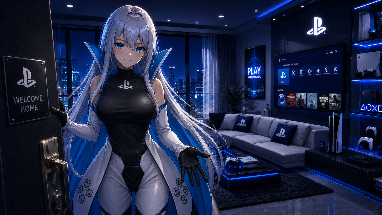 Cover art for PlayStation Chan is my Roommate!?, a console waifu scenario on AI Dungeon