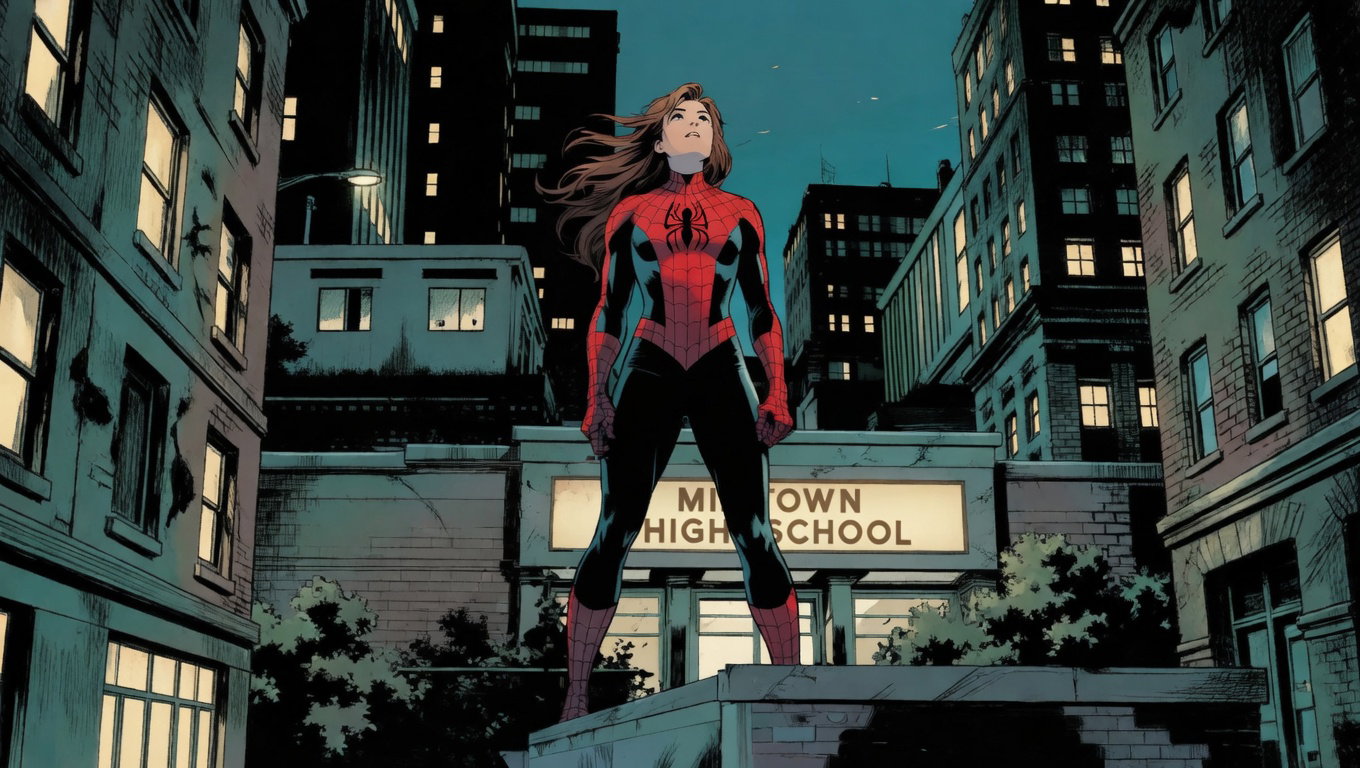 Cover art for Petra Parker: Spider-Woman, a spider woman scenario on AI Dungeon