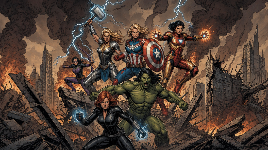 Cover art for The Avengers: Earth 27, an innerself scenario on AI Dungeon