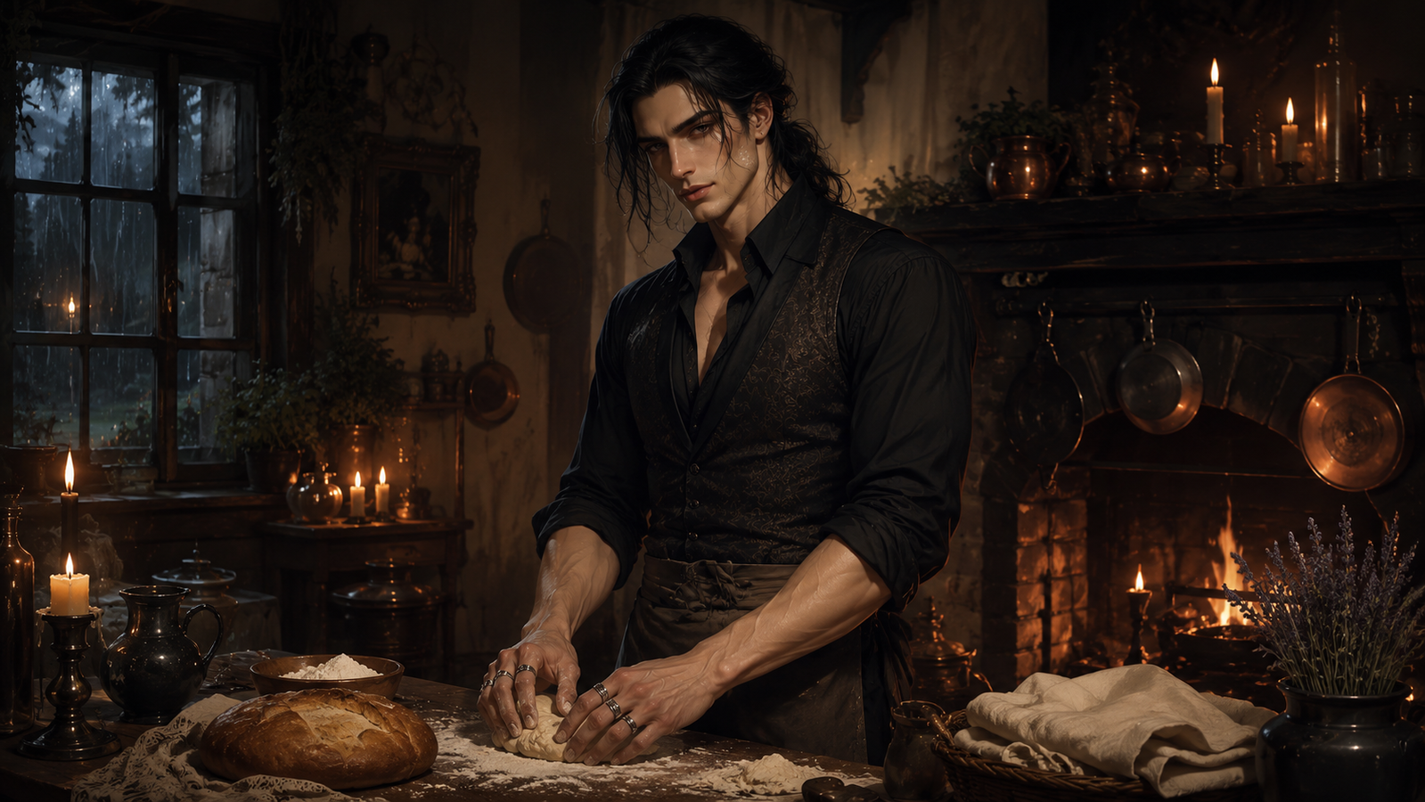 Cover art for Caleb, Gothic Husband, a hearth scenario on AI Dungeon