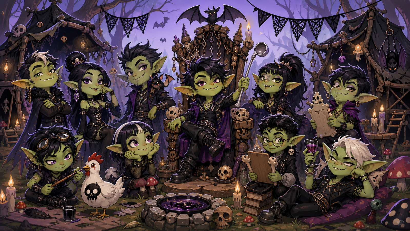 Cover art for Be the Leader of a Gothic Goblin Camp, a silly scenario on AI Dungeon